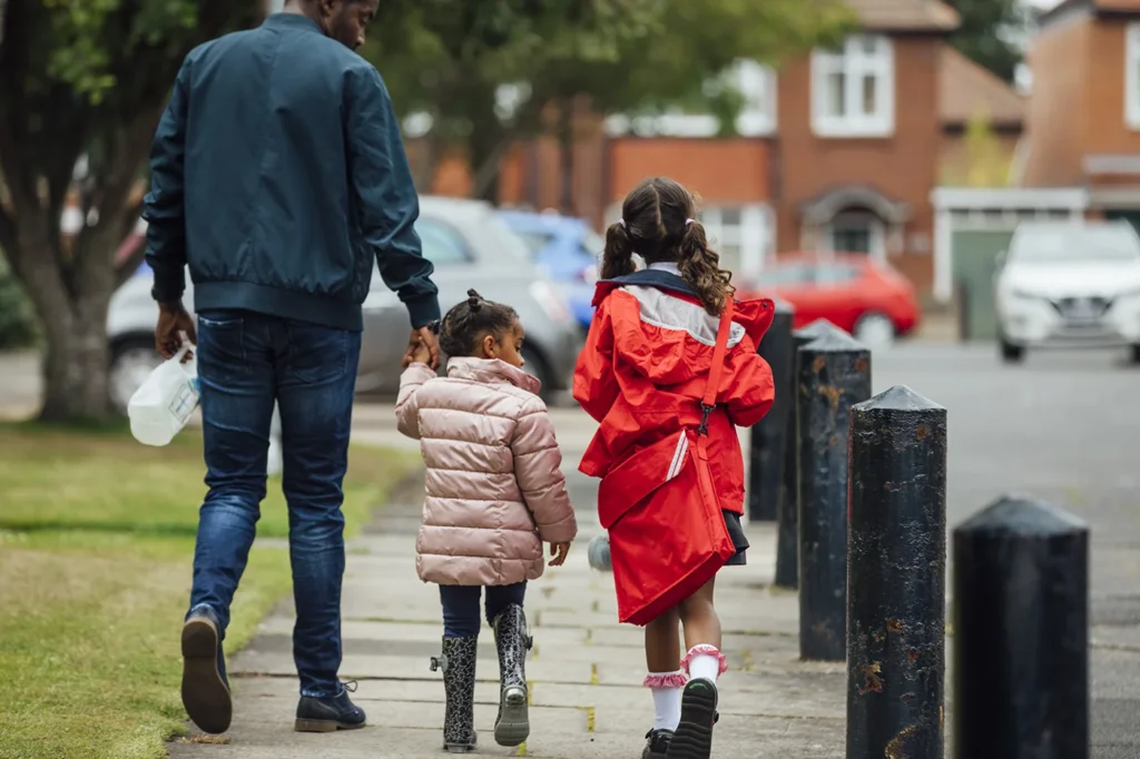Family on the school run