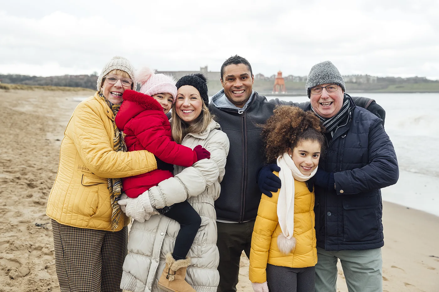 Multi generational family on the beach