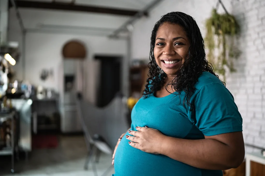 Smiling pregnant lady